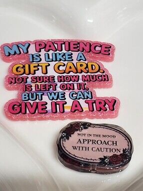 Patience Funny Flatback Focal Bead Mood Badge Keychain Beaded Pen Crafts Magnet